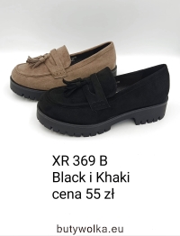 Mokasyny damskie XR369B BLACK/KHAKI 36-41 GOODIN