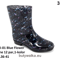 Kalosze  damskie ANX-01 BLUE FLOWER