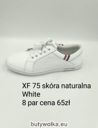 Sportowe Damskie XF75 WHITE 36-41 NATURALNA SKÓRA GOODIN