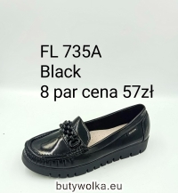 Mokasyny damskie FL735A BLACK 36-41 GOODIN